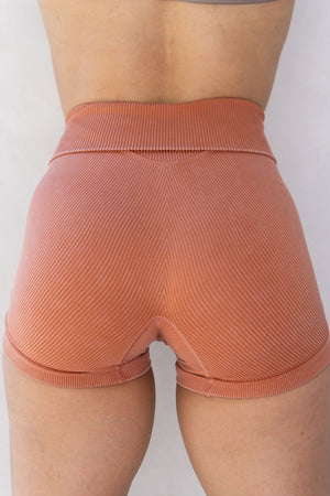 SEAMLESS RIBBED GYM SHORTS