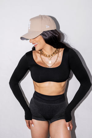 SEAMLESS BACKLESS CROP TOP