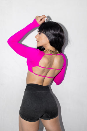 SEAMLESS BACKLESS CROP TOP